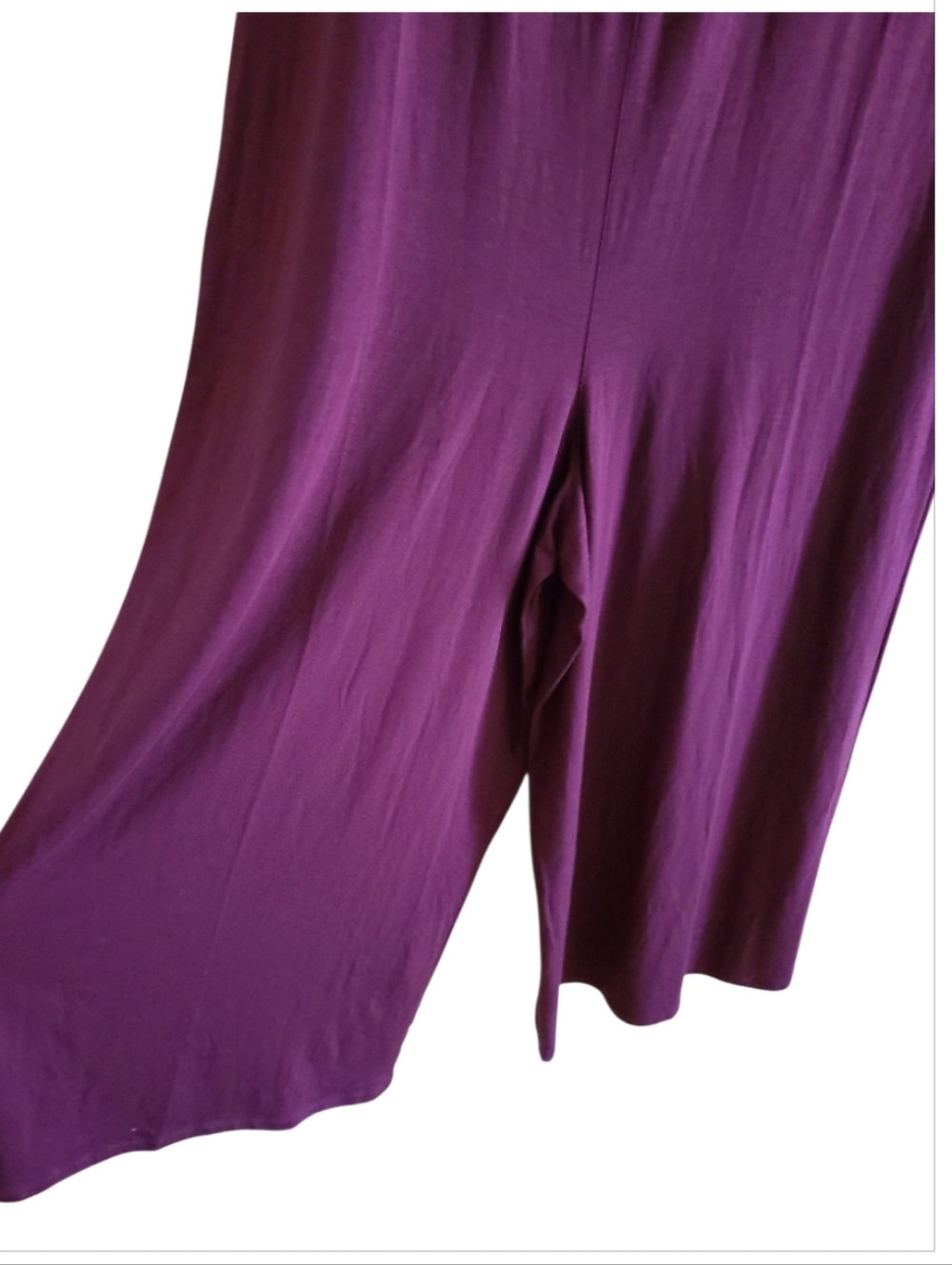 Athleta V Neck Night Time Bliss Sleep Romper Deep Burgundy Wide-Leg Jumpsuit - Picture 7 of 16